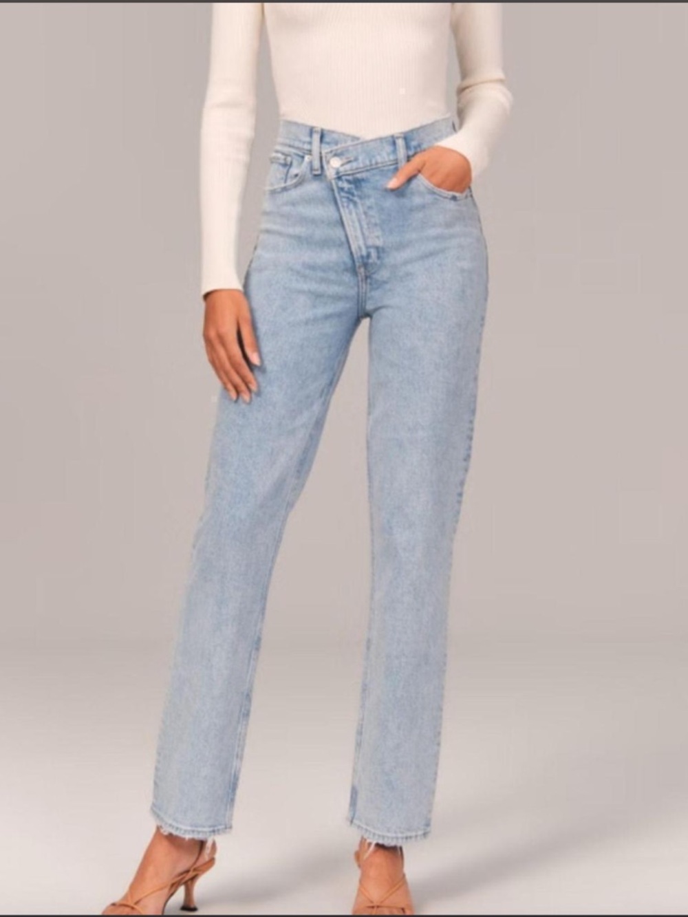 Abercrombie & Fitch Light Wash High-Rise Straight Jeans